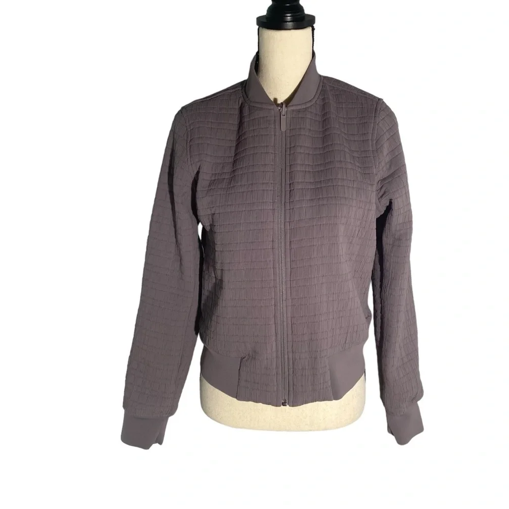 Lululemon Serene Travels Bomber Jacket Sz 6 Purple / Gray